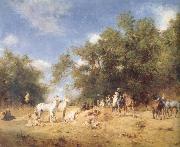 Eugene Fromentin Arab Horsemen Resting oil